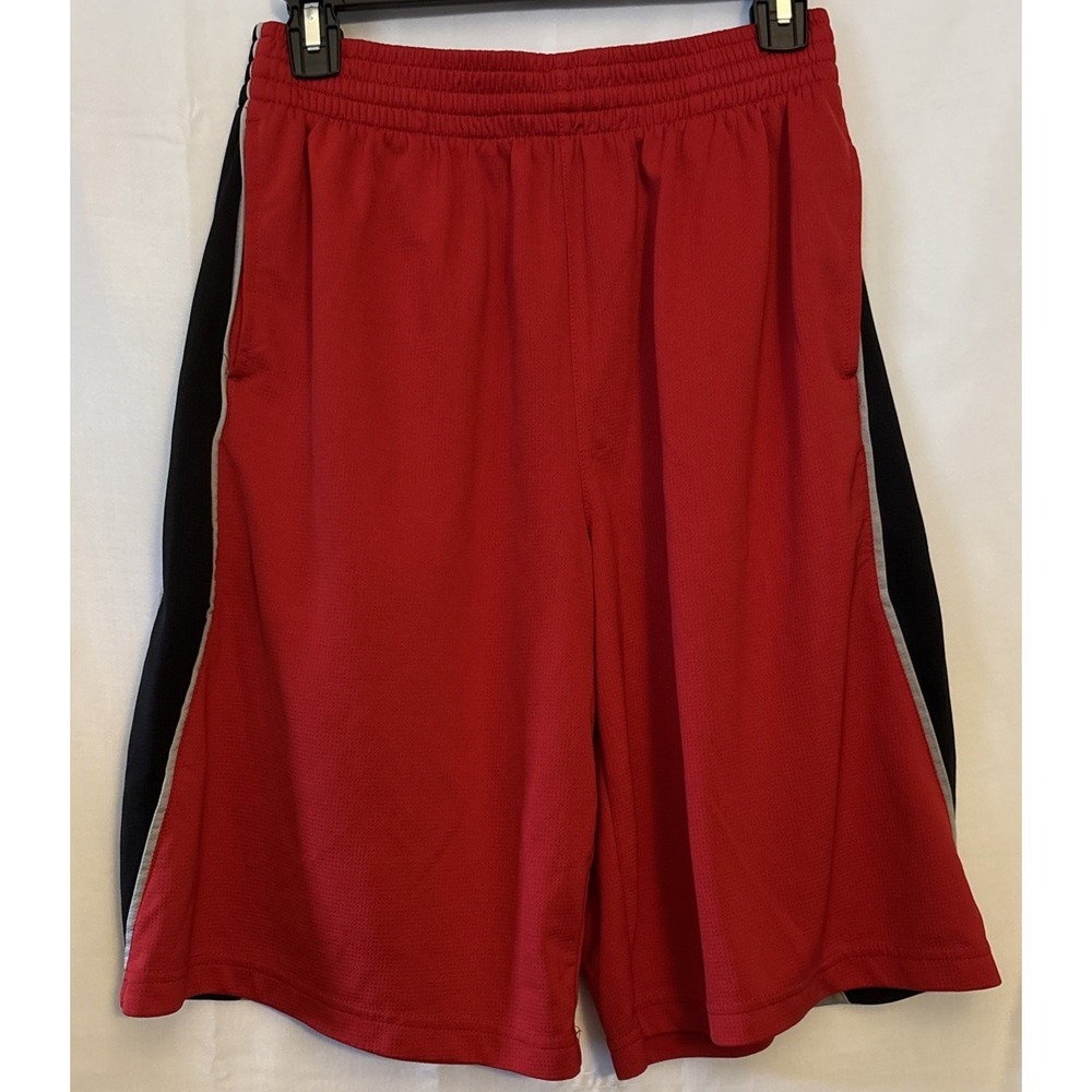 Xersion Men's Shorts Med Pull-On Red Basketball Sports Elastic Waist Drawstring